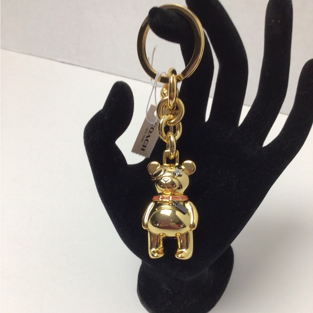 Coach Gold 3D Teddy Bear Purse/Bag Charm